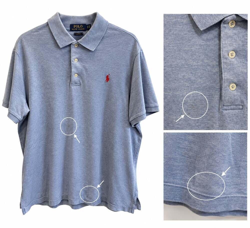 Polo Ralph Lauren Men's Light Blue Classic Fit 100% Cotton Polo Shirt (Size L) - Picture 7 of 7